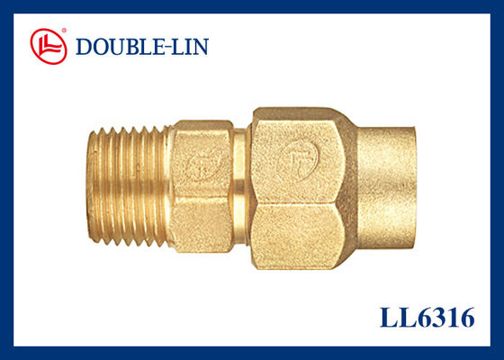 LIN DOBLE BS2779 conector de cobre amarillo masculino del hilo el 1/2”